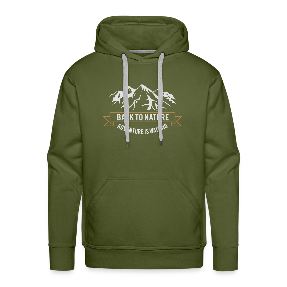 Men’s Premium Hoodie Back to Nature - olive green